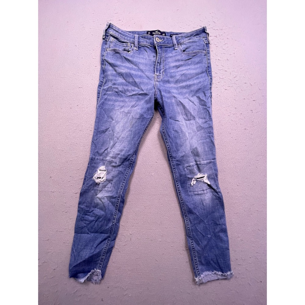 Hollister High-Rise Crop Super Skinny Denim Blue W30 L26 11R Womens